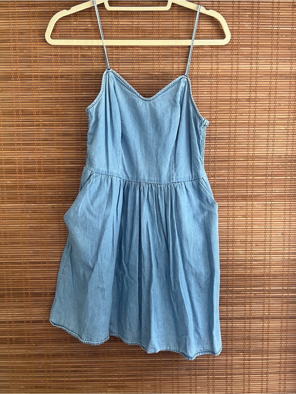 No Boundaries Chambray Mini Dress with Pockets Size S (3–5)